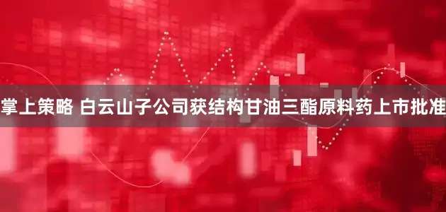 掌上策略 白云山子公司获结构甘油三酯原料药上市批准