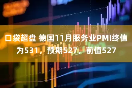 口袋超盘 德国11月服务业PMI终值为531，预期527，前值527