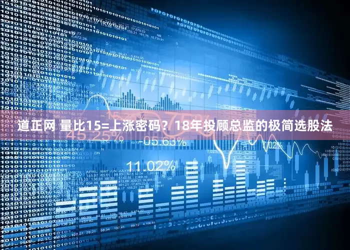 道正网 量比15=上涨密码？18年投顾总监的极简选股法